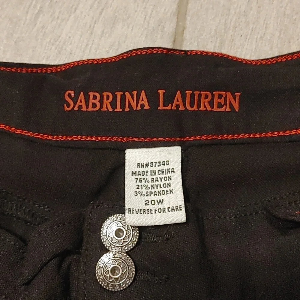 Sabrina Lauren Pants Women's 20 Wide Black Stretch Denim - Picture 3 of 8